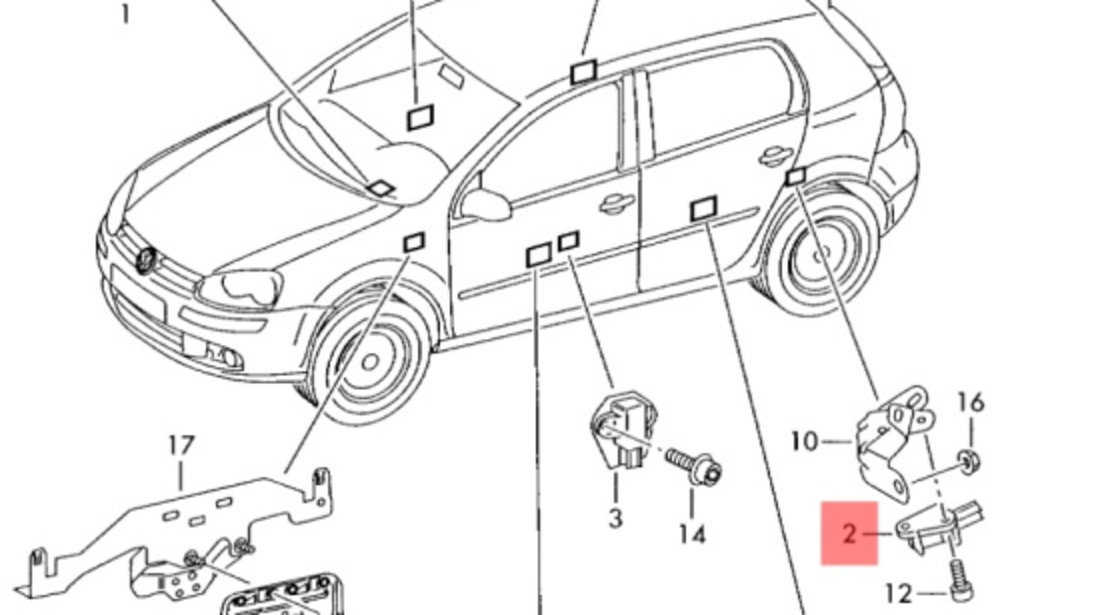 Senzor impact airbag OEM 5N0959351