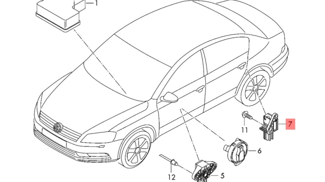 Senzor impact airbag Volkswagen Passat B7 (365) Variant 2011 2.0 TDI OEM 5N0959351B
