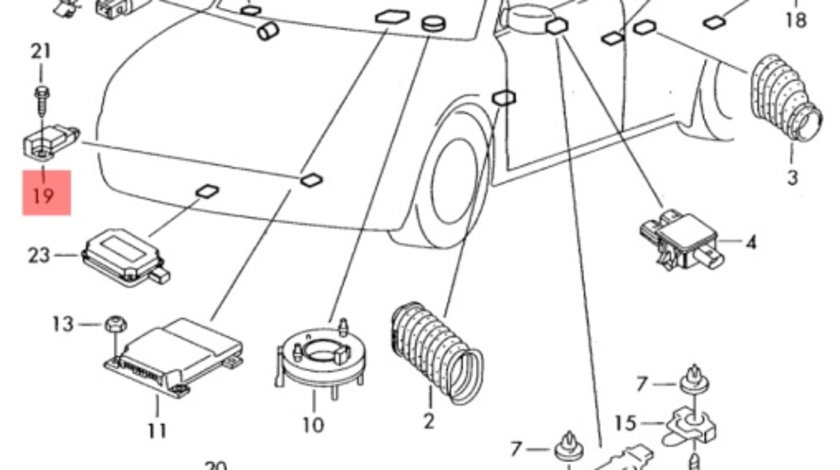 Senzor impact frontal airbag 8E0959651 Audi A4 B6 Break 1.9 tdi 2002 AWX OEM 8E0959651