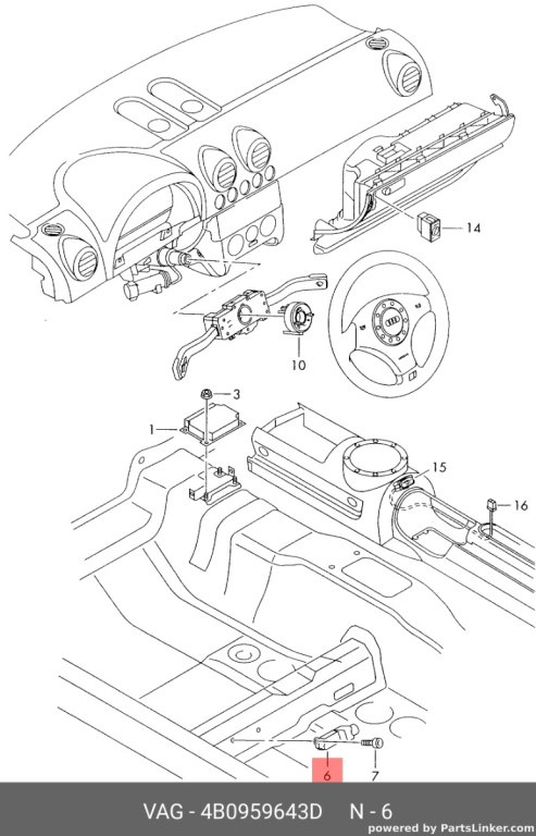 Senzor impact lateral 4B0959643D Audi A3 2.0TDI 2004 BKD OEM 4B0959643D