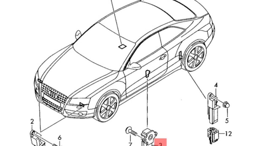 Senzor impact lateral fata Audi A4 B8 2.0 TDI CAG 103 KW OEM 8K0955557C