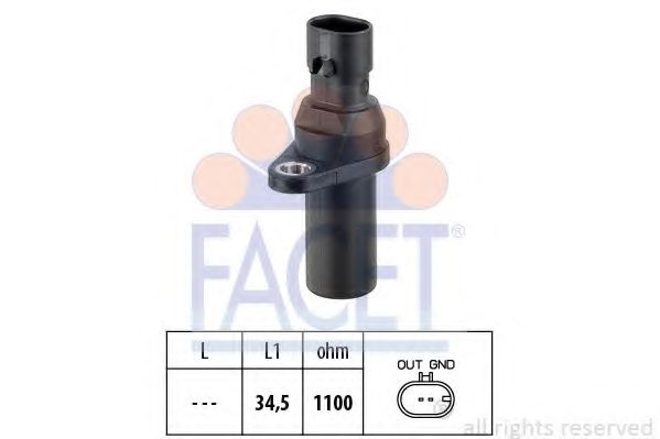 Senzor impulsuri, arbore cotit FIAT DOBLO Cargo (223) (2000 - 2016) FACET 9.0378 piesa NOUA