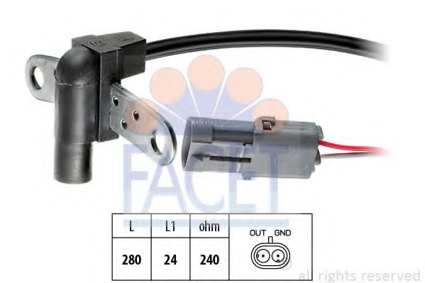 Senzor impulsuri, arbore cotit RENAULT CLIO I (B/C57, 5/357) (1990 - 1998) FACET 9.0023 piesa NOUA