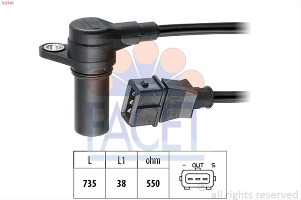 Senzor Impulsuri, Arbore Cotit; Senzor Impulsuri,volanta Facet Opel 9.0141