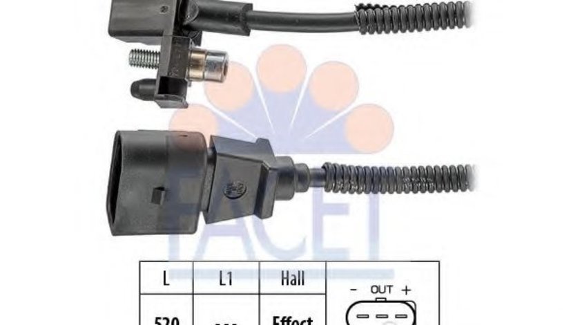 Senzor impulsuri, arbore cotit VW NEW BEETLE (9C1, 1C1) (1998 - 2010) FACET 9.0443 piesa NOUA