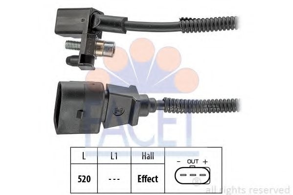 Senzor impulsuri, arbore cotit VW NEW BEETLE Cabriolet (1Y7) (2002 - 2010) FACET 9.0443 piesa NOUA