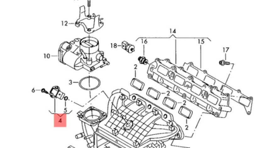 Senzor MAP 1.9 tdi 105hp BXE Vw Passat B6 2007 2008 OEM 038906051B