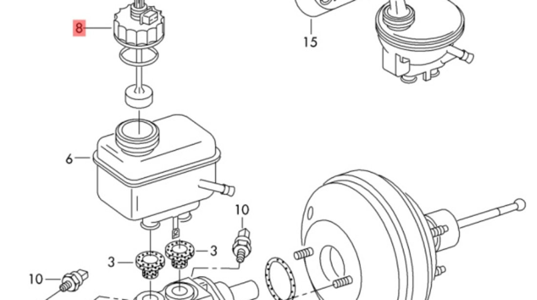 Senzor nivel lichid frana/ambreiaj Skoda Octavia (1U) Combi 1999 1.8 Turbo SKODA OCTAVIA [ 1959 - 1971 ] OEM 1J1611349