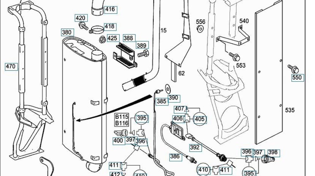 Senzor NOX pe toba de esapament Mercedes Actros (poz.386) MERCEDES OE 0091533628