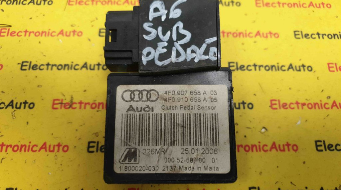 Senzor Pedala Ambreiaj Audi A6 C6, 4F0907658A03, 4F0910658A05