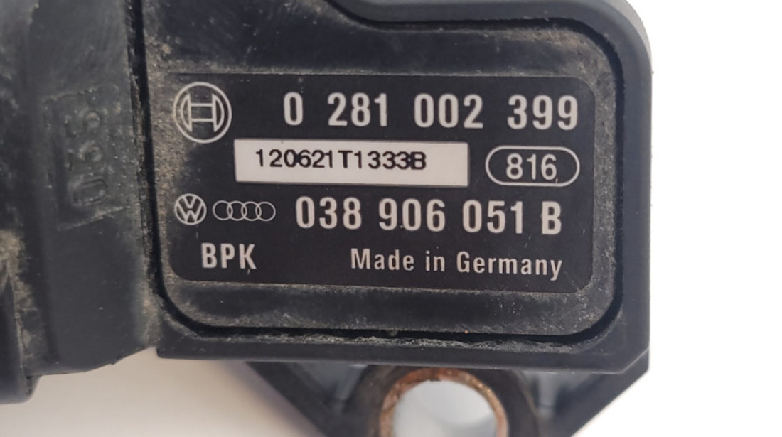 Senzor Presiune Admisie Audi A6 (4F, C6) 2004 - 2011 0281002399, 0 281 002 399, 038906051B, 038 906 051 B