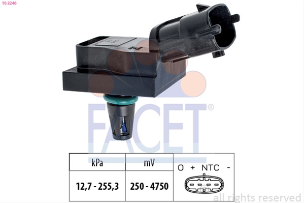 Senzor Presiune Aer; Senzor, Presiune Galerie Admisie Facet Renault 10.3246