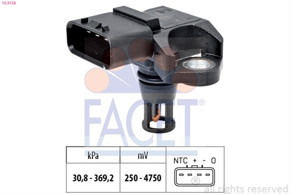 Senzor Presiune Aer; Senzor, Presiune Galerie Admisie Facet Opel 10.3158