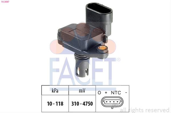 Senzor Presiune Aer; Senzor, Presiune Galerie Admisie Facet Bmw 10.3087