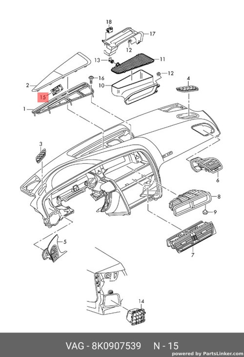 Senzor solar Audi A4 B8 2.0 TDI CAG OEM 8K0907539
