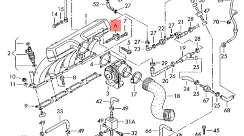 Senzor temperatura admisie Audi A4 8E 2002 2003 2.4 BDV OEM 06B905379A