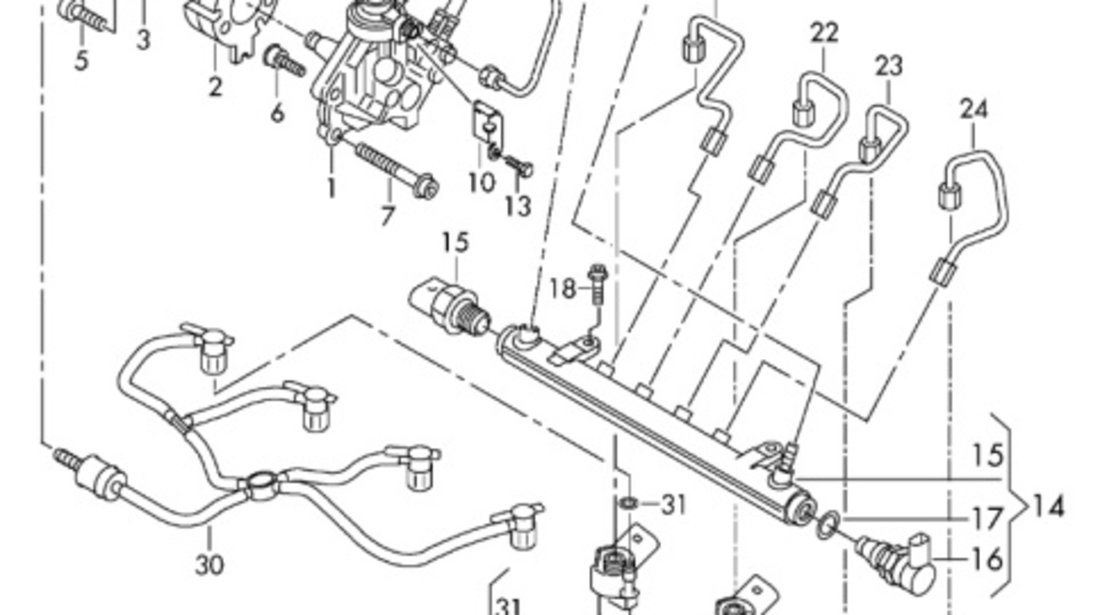 Senzor temperatura combustibil Volkswagen Passat (3C5) Combi 2009 2.0 TDI OEM 03L919824C