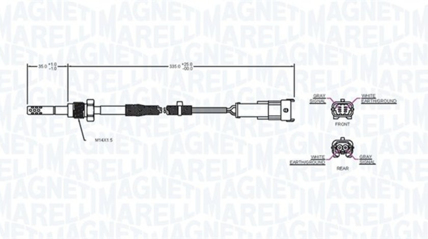 Senzor, temperatura gaze evacuare (172000043010 MAGNETI MARELLI) CADILLAC,OPEL,SAAB,VAUXHALL