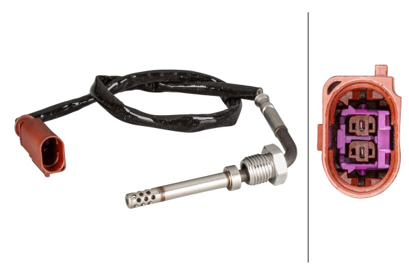 Senzor, temperatura gaze evacuare (6PT010376171 HELLA) AUDI,SEAT,SKODA,VW