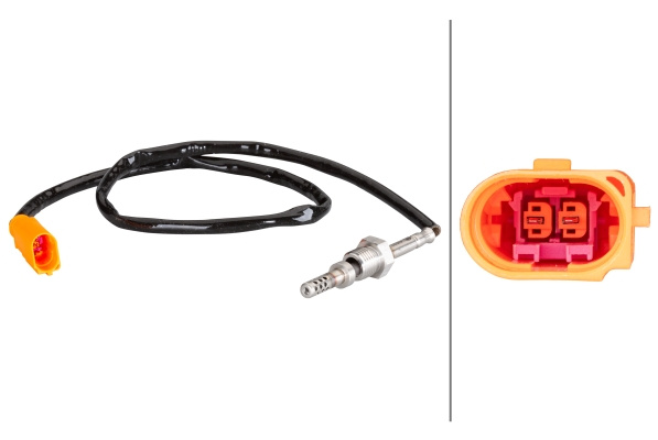 Senzor, temperatura gaze evacuare (6PT010376271 HELLA) AUDI,SEAT,SKODA,VW