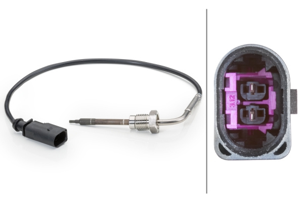 Senzor, temperatura gaze evacuare (6PT014494071 HELLA) AUDI,SEAT