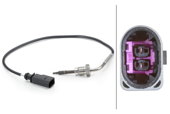 Senzor, temperatura gaze evacuare (6PT014494101 HELLA) AUDI,VW
