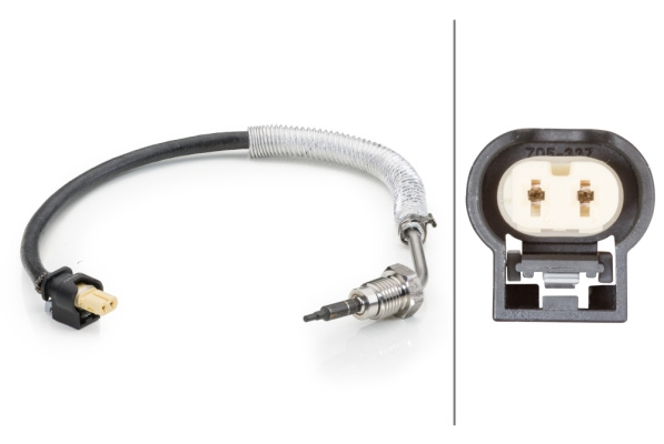 Senzor, temperatura gaze evacuare (6PT014494191 HELLA) MERCEDES-BENZ