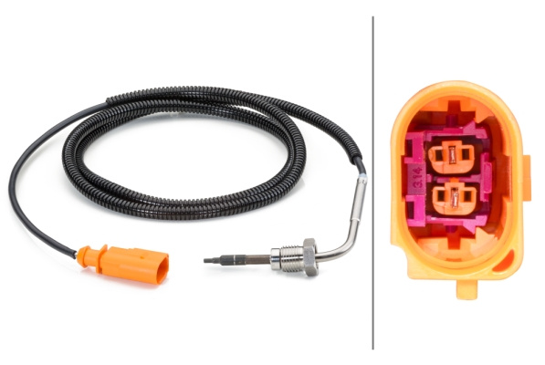 Senzor, temperatura gaze evacuare (6PT014494281 HELLA) VW