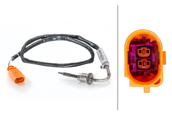Senzor, temperatura gaze evacuare (6PT014494311 HELLA) VW
