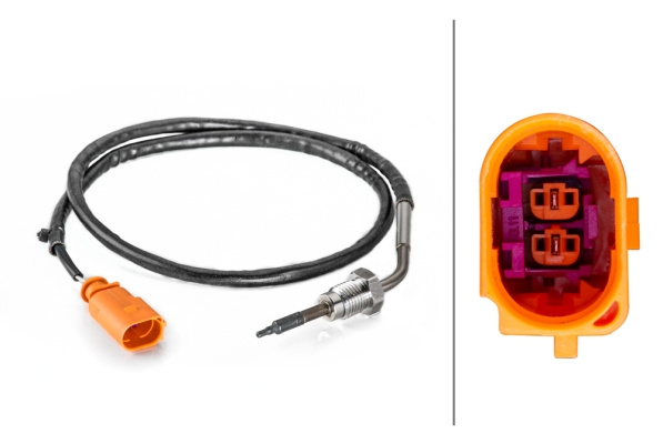 Senzor, temperatura gaze evacuare (6PT014494351 HELLA) AUDI,SEAT,SKODA,VW