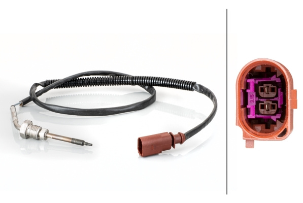 Senzor, temperatura gaze evacuare (6PT014494461 HELLA) VW