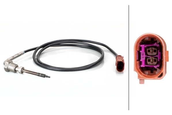 Senzor, temperatura gaze evacuare (6PT014494531 HELLA) AUDI,VW