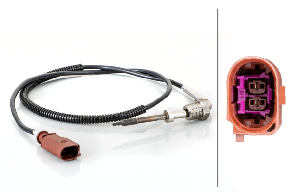 Senzor, temperatura gaze evacuare (6PT014494631 HELLA) VW