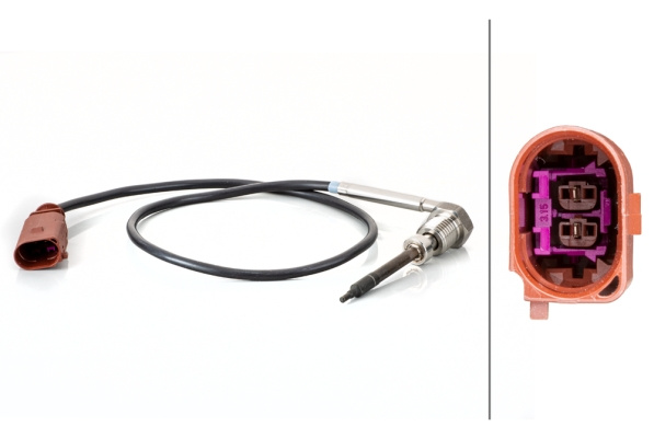Senzor, temperatura gaze evacuare (6PT014494691 HELLA) AUDI,VW