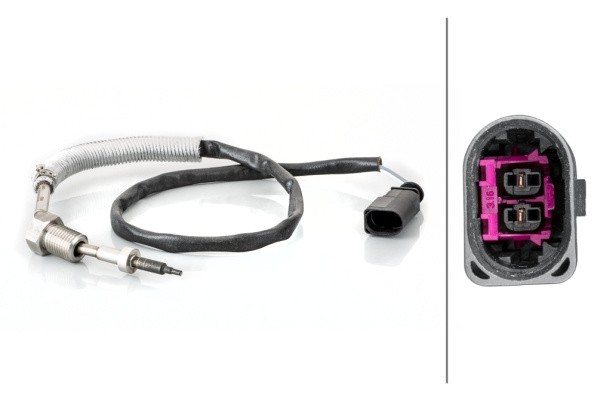 Senzor, temperatura gaze evacuare (6PT014495101 HELLA) AUDI,SEAT,SKODA,VW