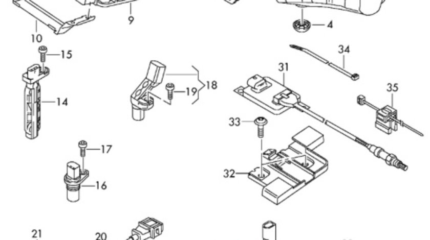 Senzor temperatura gaze evacuare Audi A4 B8 (8K) Avant 2011 2.0 TDI OEM 03L906088AQ