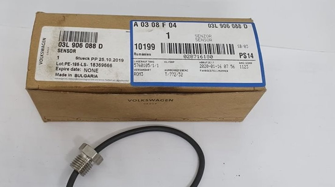 Senzor temperatura gaze evacuare NOU ORIGINAL Audi A4 B8 8K 2.0tdi 2007-2015 cod: 03L906088D