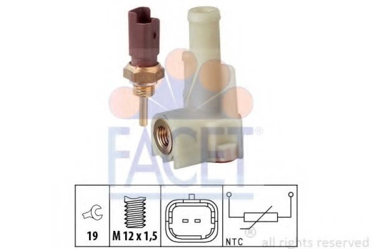 Senzor,temperatura lichid de racire FIAT IDEA (350) (2003 - 2016) FACET 7.3326K piesa NOUA