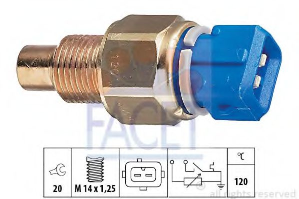 Senzor,temperatura lichid de racire PEUGEOT 106 I (1A, 1C) (1991 - 1996) FACET 7.3558 piesa NOUA