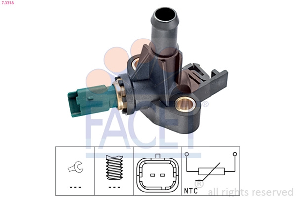 Senzor,temperatura Lichid De Racire; Senzor,temperatura Lichid De Racire; Senzor,temperatura Lichid De Racire Facet Fiat 7.3318