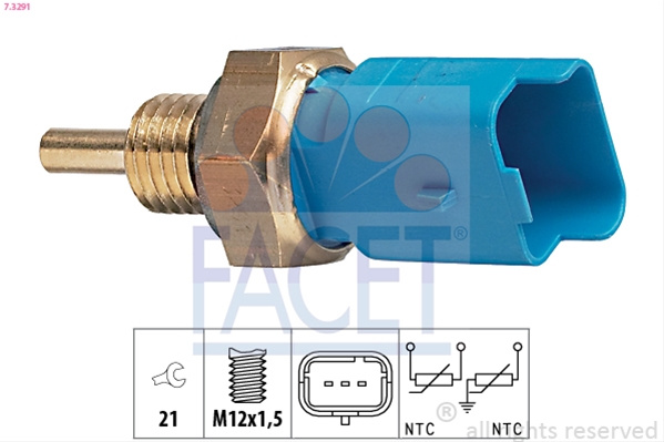 Senzor,temperatura Lichid De Racire; Senzor,temperatura Lichid De Racire; Senzor,temperatura Lichid De Racire Facet Citroën 7.3291