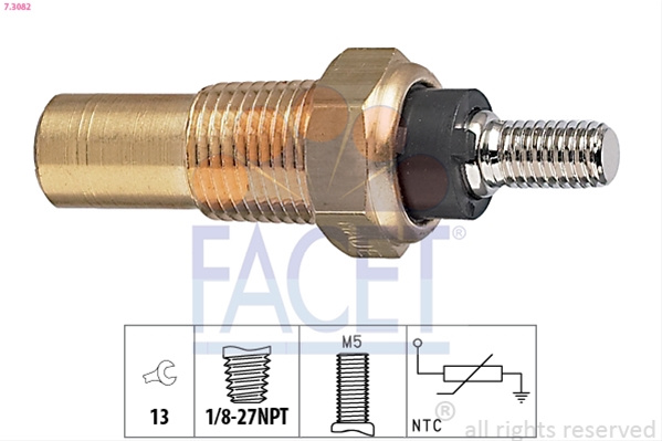 Senzor,temperatura Lichid De Racire; Senzor,temperatura Lichid De Racire; Senzor,temperatura Lichid De Racire Facet Ford 7.3082