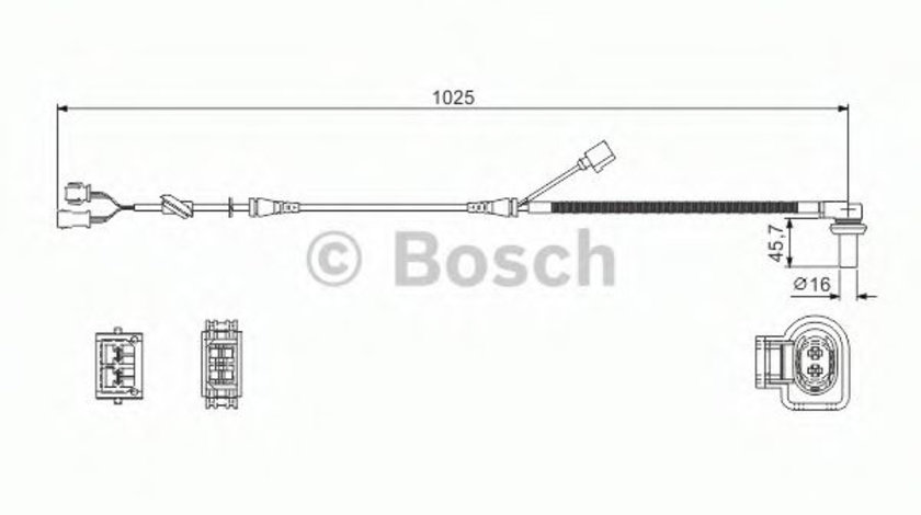 Senzor,turatie roata AUDI A4 (8D2, B5) (1994 - 2001) BOSCH 0 986 594 002 piesa NOUA