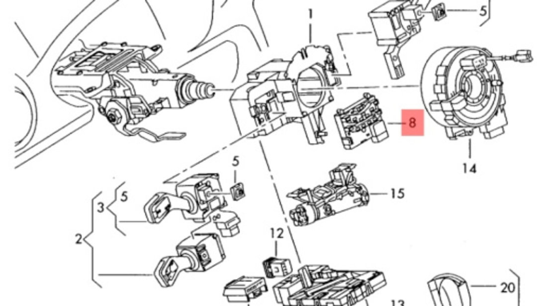 Senzor unchi volan Skoda Octavia 2 1Z 2.0 TDI 2007 KOMBI SKODA OCTAVIA [ 1959 - 1971 ] OEM 1K0959654