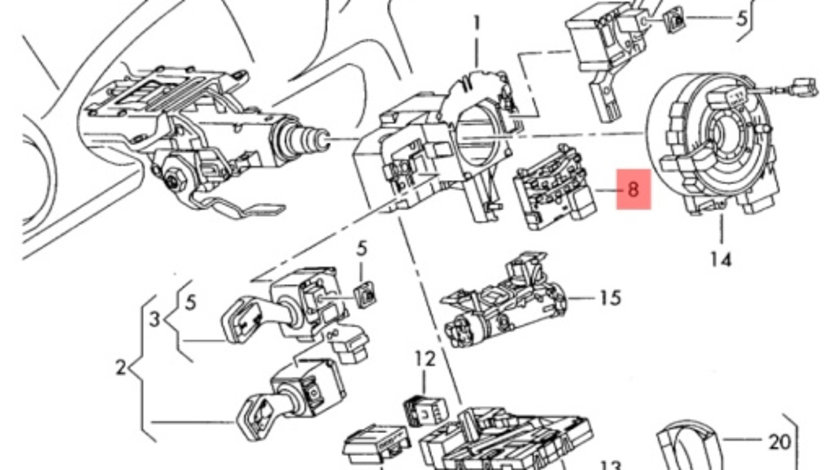 Senzor unghi volan 1K0959654Audi A3 8P Sportback 2005 2.0 tdi BKD OEM 1K0959654