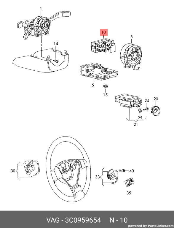 Senzor unghi volan 3C0959654 Vw Passat B6 2.0 TDI 2006 BKP OEM 3C0959654