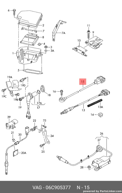 Senzor vibratii motor Audi A4 8E 2002 2003 2.0 20V ALT OEM 06C905377