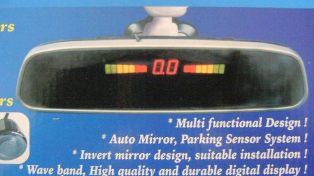Senzori de parcare Volcano BS 602 cu 2 senzori detectie spate si display oglinda retrovizoare