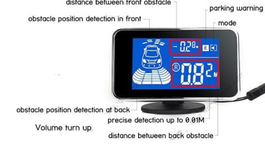 Senzori Parcare Fata Spate Cu Temporizare Cu 8 Senzori Si Display LCD KC-6000J 891227