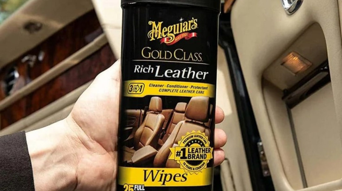 Servetele Intretinere Piele Meguiar's Rich Leather Wipes 25 Buc G10900MG